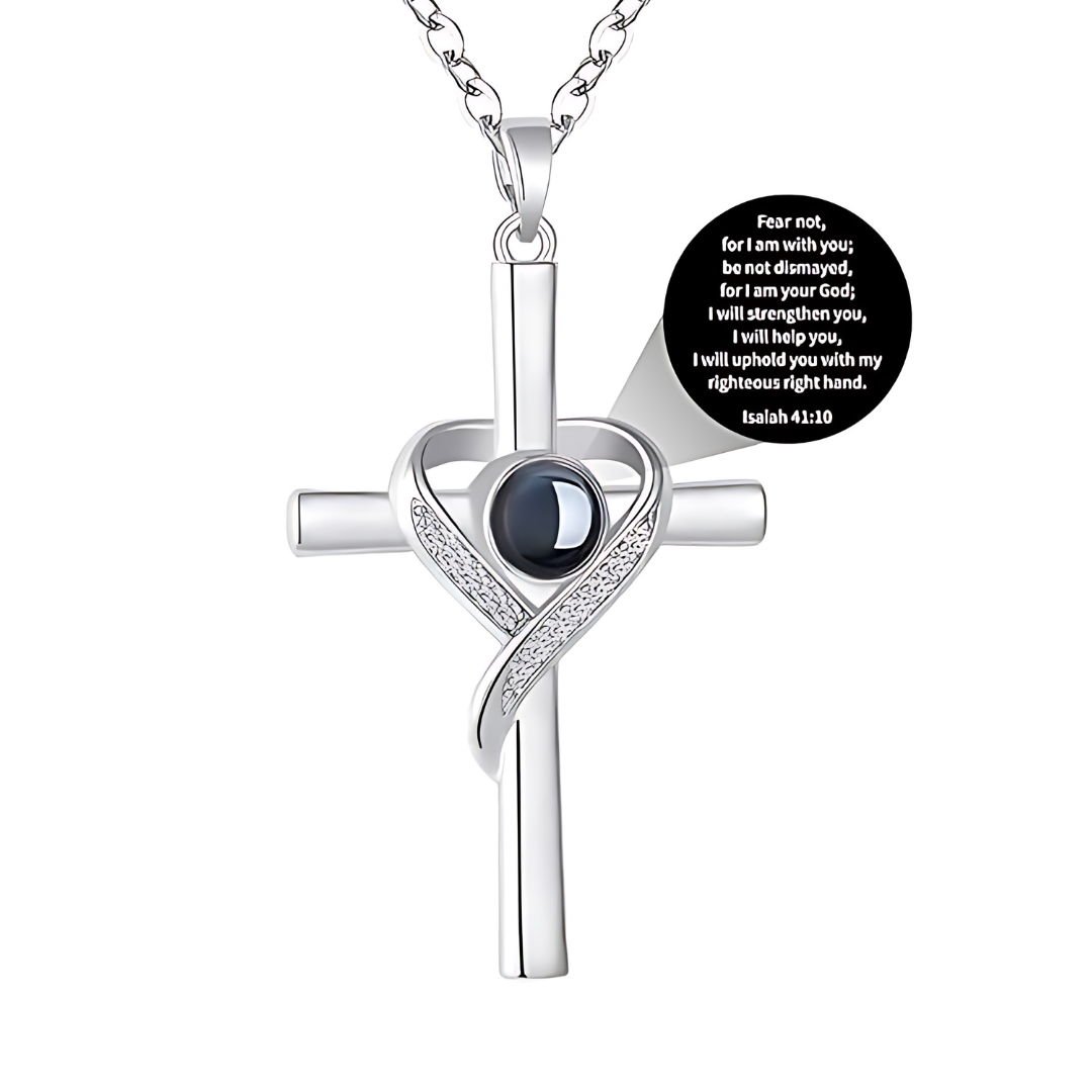 Cross Necklace with Bible Verse