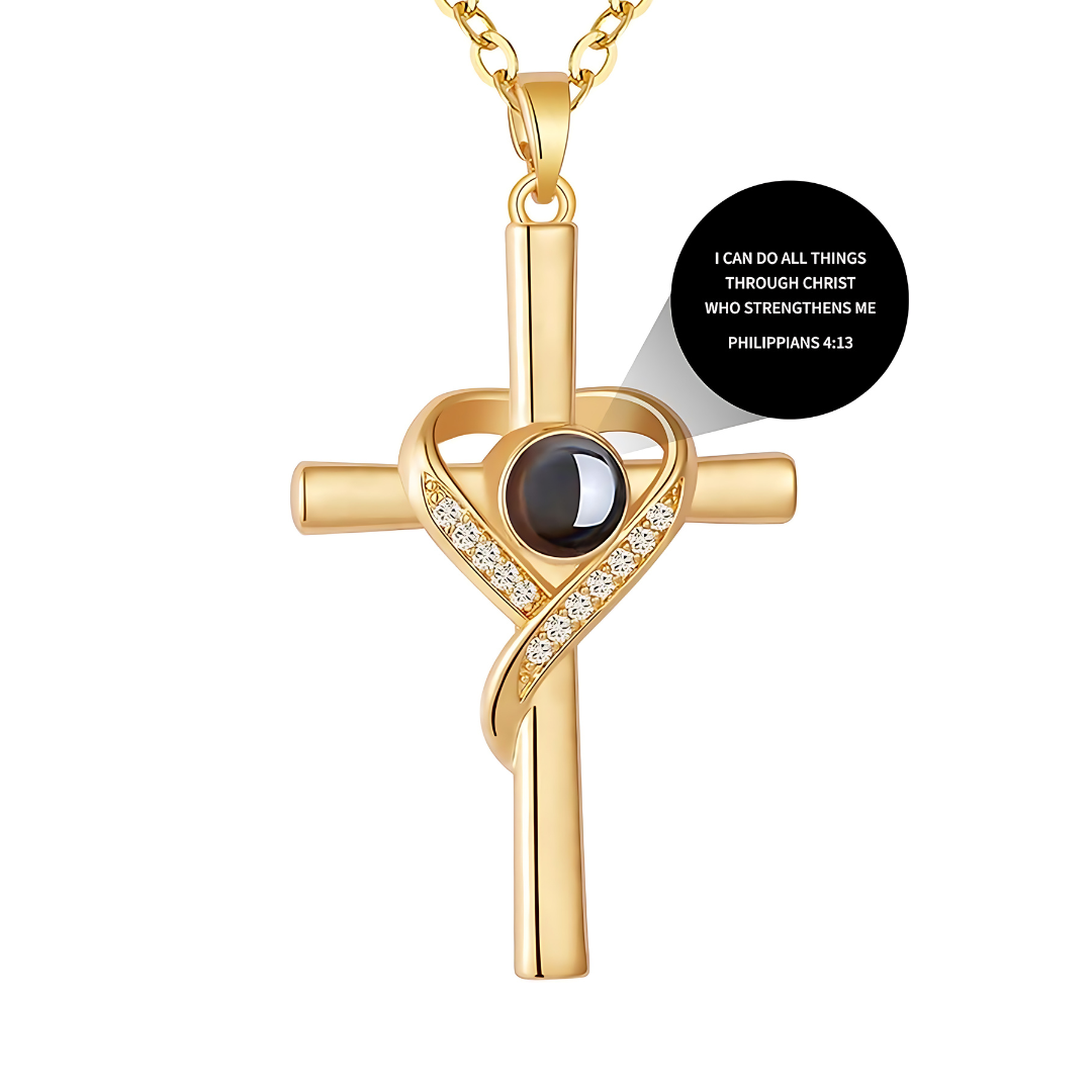 Cross Necklace with Bible Verse