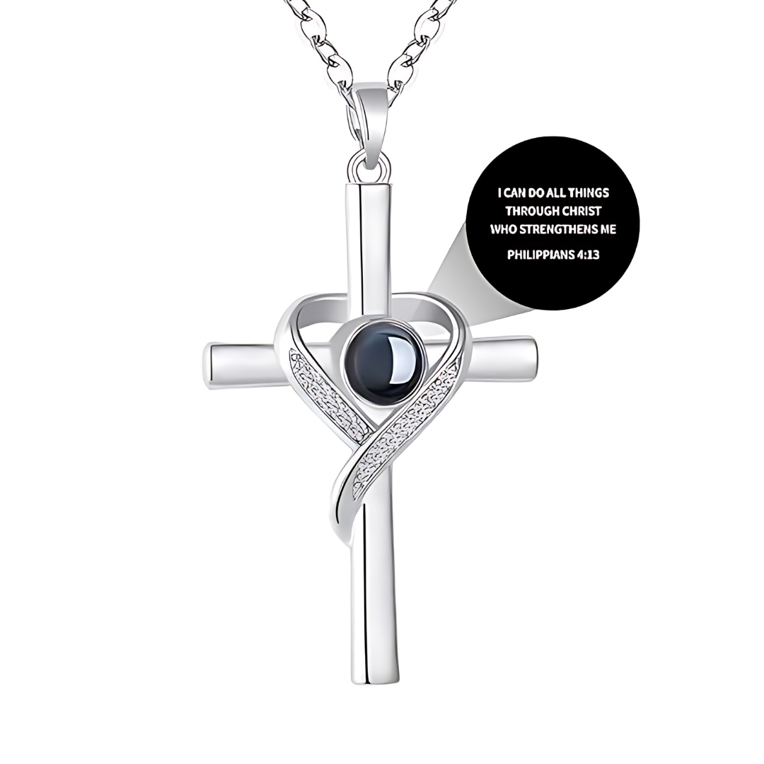 Cross Necklace with Bible Verse