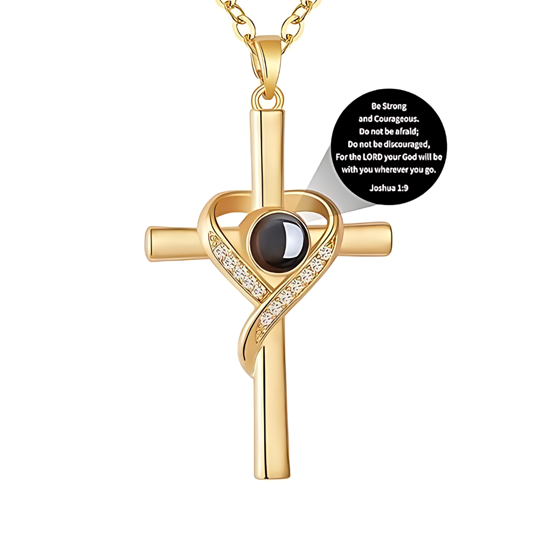 Cross Necklace with Bible Verse