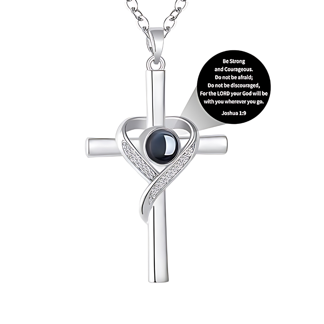 Cross Necklace with Bible Verse